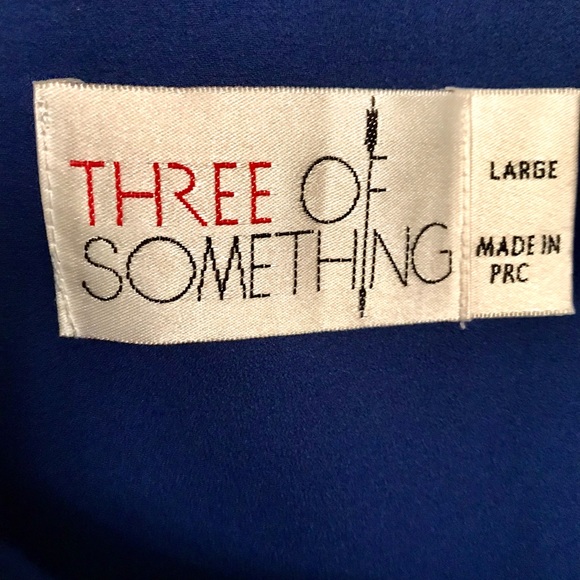 Three of Something Royal Blue Dress V-Neck w/ Deep V Back Keyhole NWOT Large - Picture 5 of 5
